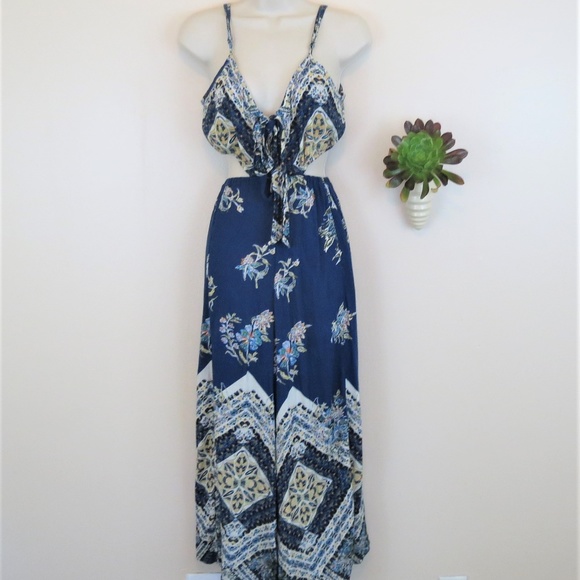 Free People Pants - Free People Hippy Boho Peek A Boo Jumpsuit M
